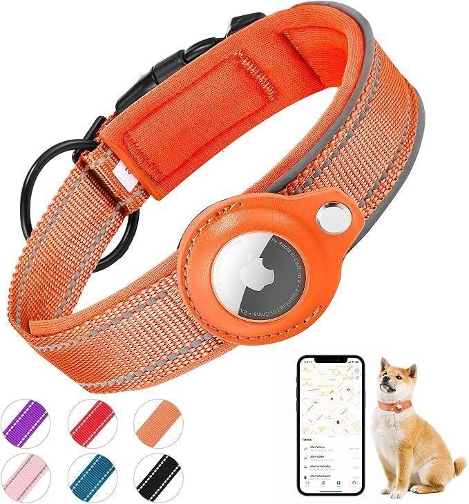 Hondenhalsband voor Apple AirTag Oranje Maat L, Ophalen of Verzenden, Nieuw