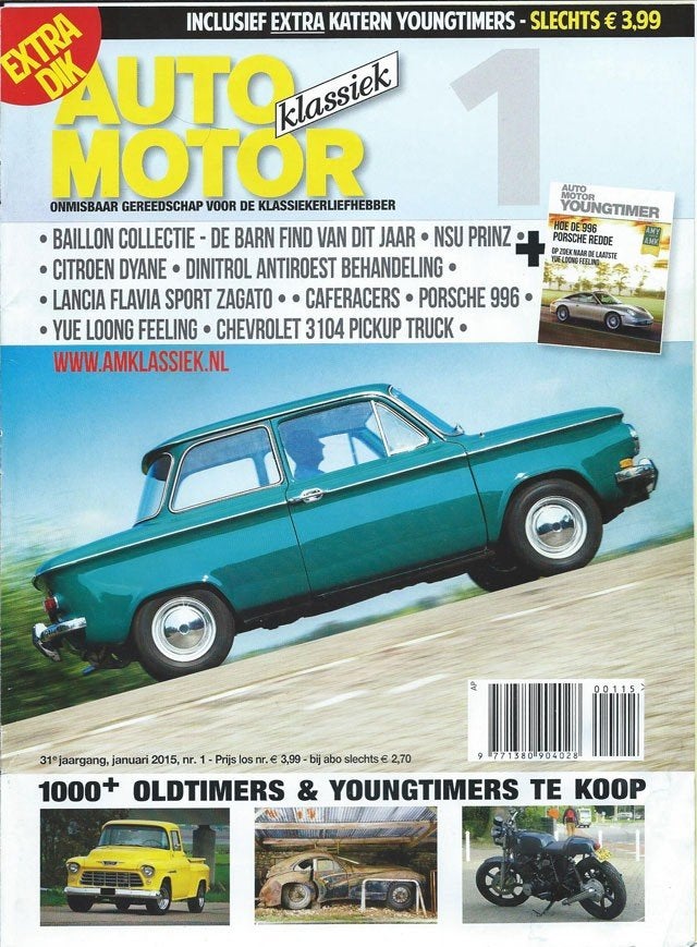 AMK 1 2015 : NSU Prinz 4L - Citroen Dyane - Porsche 911 996, Ophalen of Verzenden, Gelezen, Algemeen