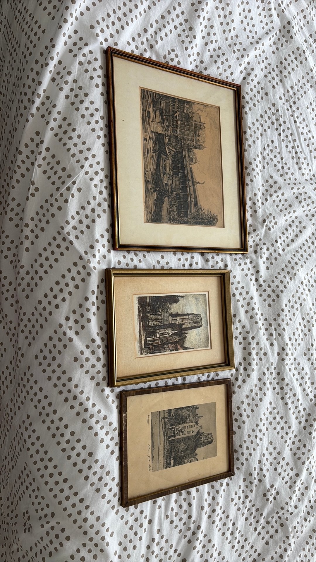 3 prenten Rotterdam, laurenskerk en vismarkt, Ophalen, Zo goed als nieuw