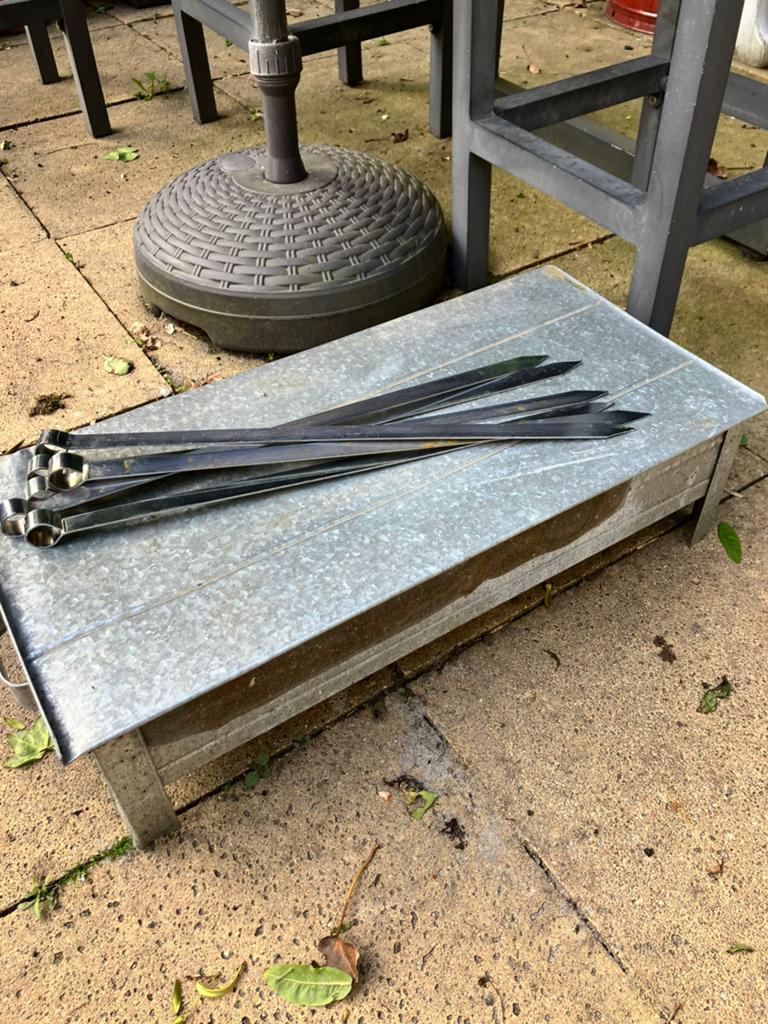 Bbq voor kebab met 6 kebab spiesen, Tuin en Terras, Barbecue-accessoires, Ophalen, Gebruikt