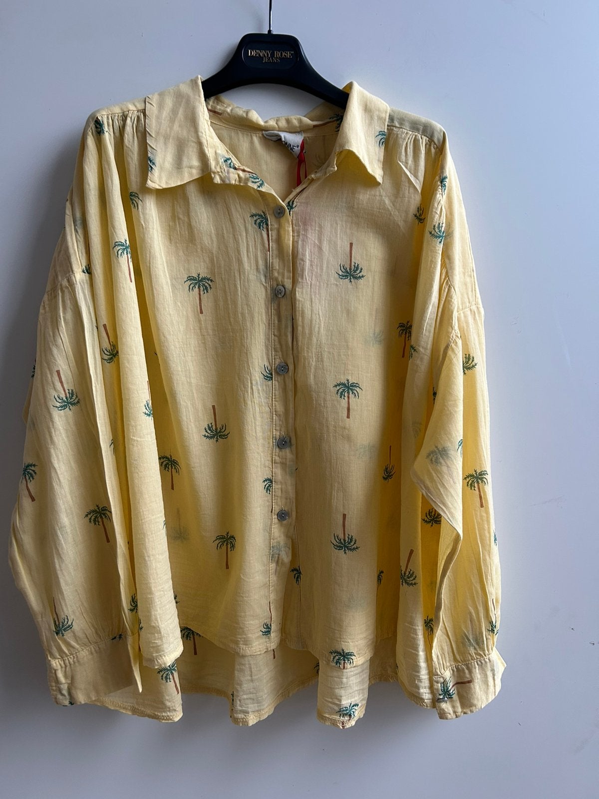 GARCONNE blouse geel met palmboompjes mt TU
