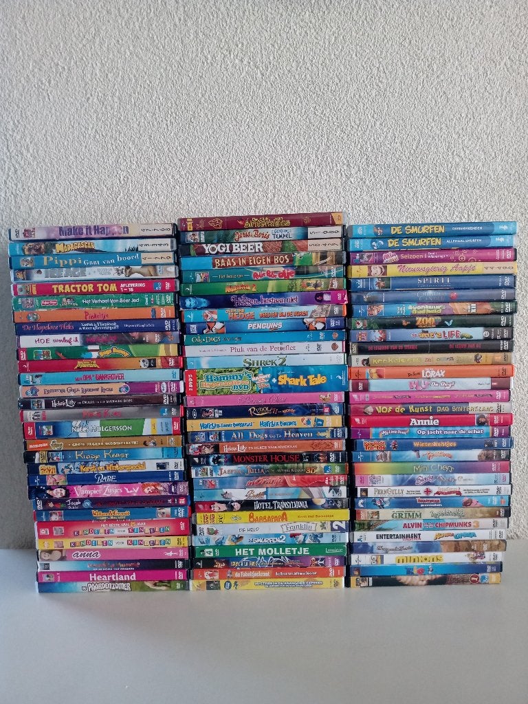 92 DVD'S voor Kinderen voor 85 euro, Gebruikt, Alle leeftijden, Overige genres, Ophalen of Verzenden