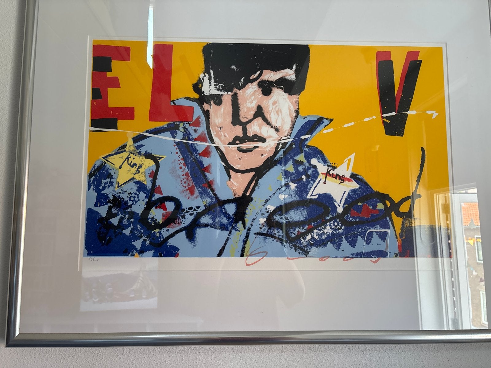 Herman Brood - Zeefdruk "Elvis" - Gesigneerd en Genummerd, Gelimiteerde oplage, Ophalen, Portret en Figuren, Zeefdruk