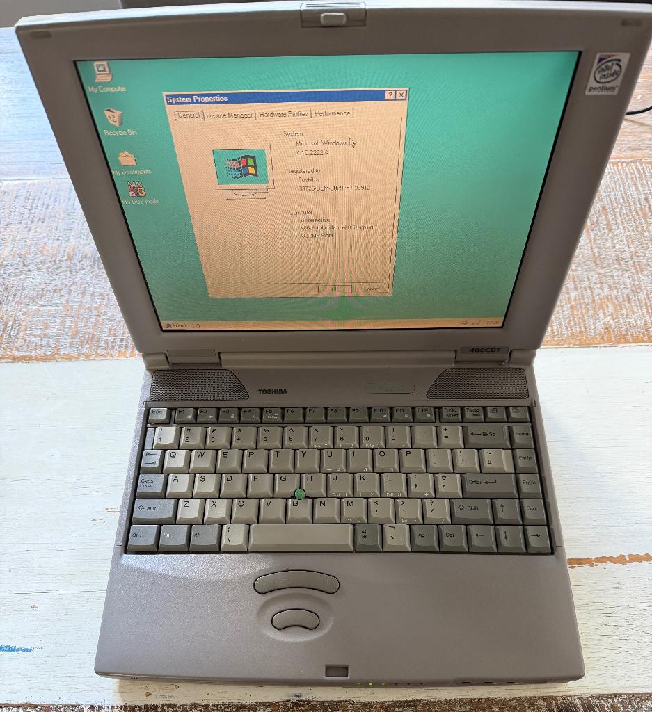 Toshiba Satellite Pro 480CDT – Pentium MMX – SD kaart, Ophalen, Toschiba