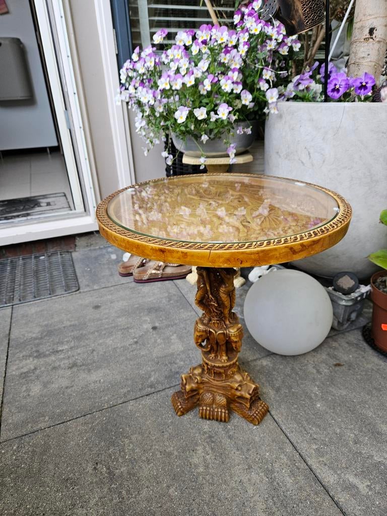 Bijzettafel, Huis en Inrichting, Tafels | Bijzettafels, Minder dan 55 cm, Gebruikt, Rond, Ophalen