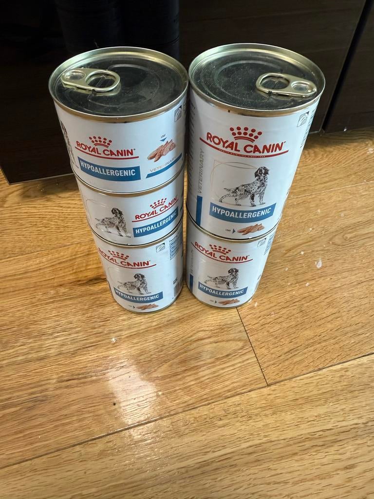 5 blikken Royal Canin Hypoallergenic natvoer voor honden., Dieren en Toebehoren, Ophalen, Hond