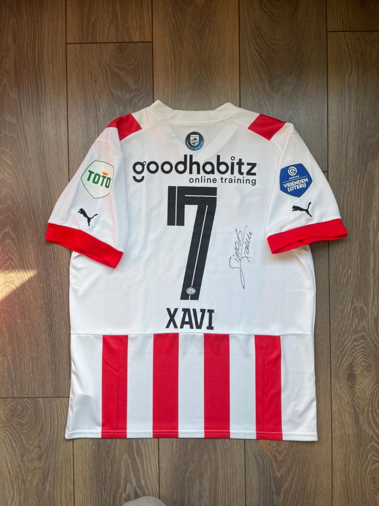 Gesigneerd shirt Xavi Simos PSV, Ophalen of Verzenden, Zo goed als nieuw, Shirt