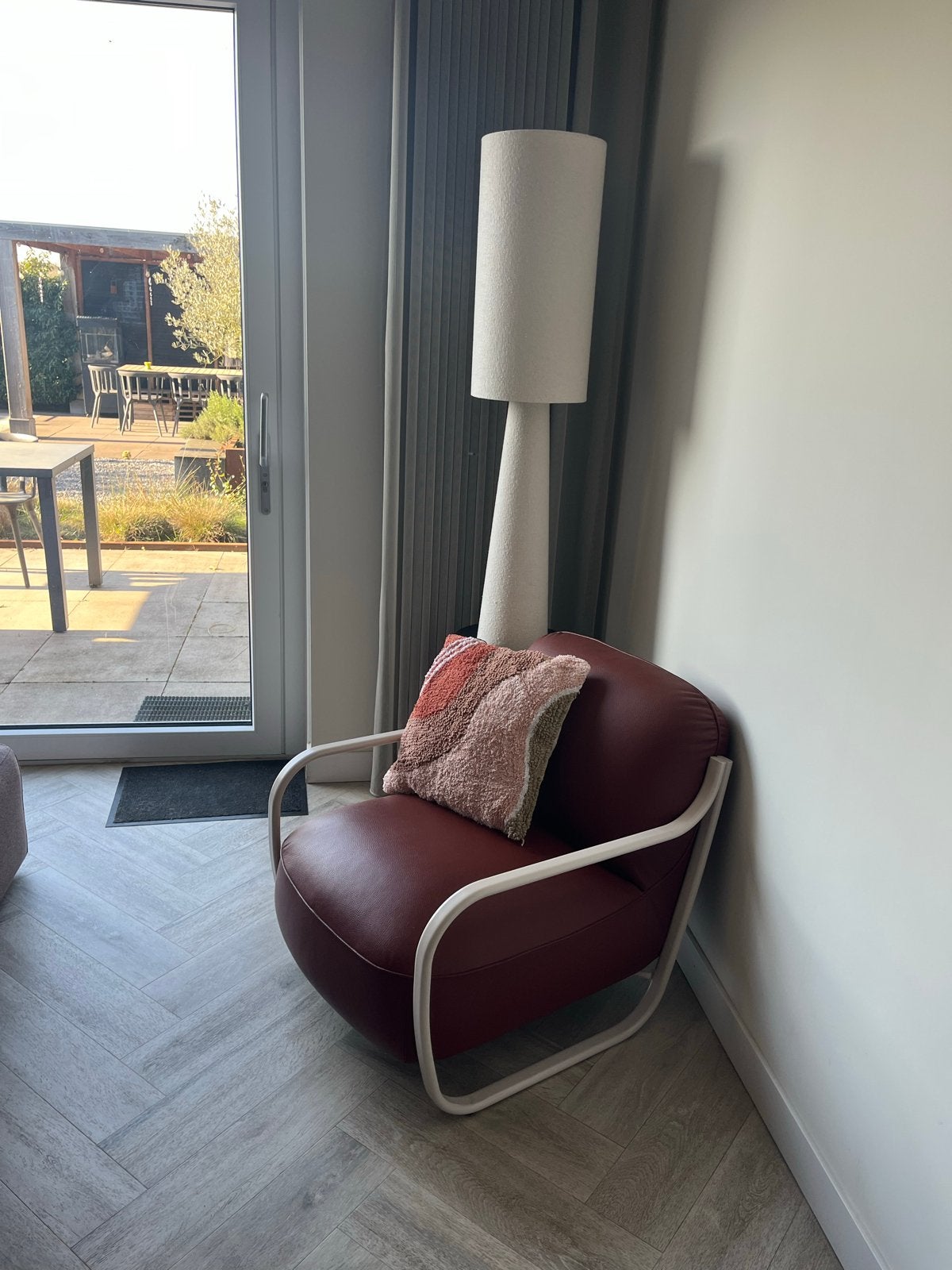 Pode by Leolux Chap fauteuil in terracotta leer, Huis en Inrichting, Ophalen, Overige kleuren, Leer, Zo goed als nieuw