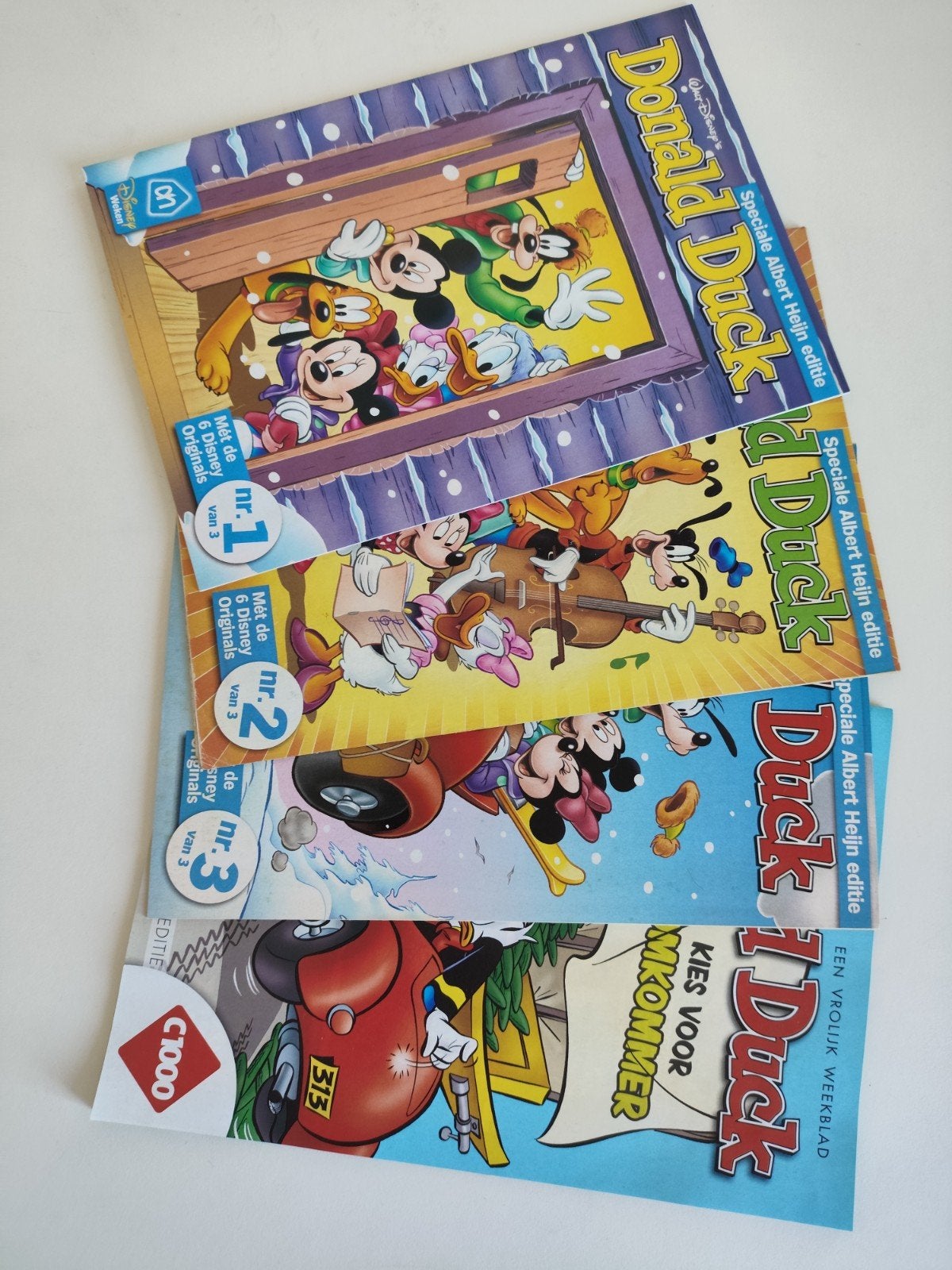 Donald Duck Albert Heijn & C1000 edities (4 stuks), Meerdere stripboeken, Ophalen of Verzenden, Gelezen, Walt Disney
