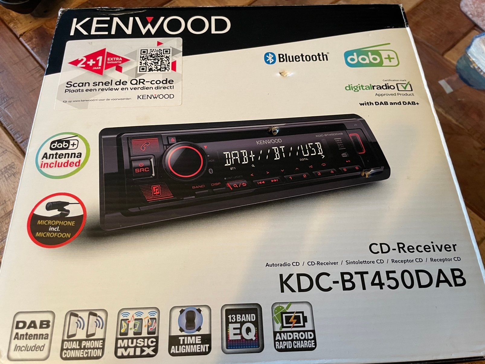 Kenwood KDC-BT450DAB DAB+ BT FLAC USB EQ, Ophalen of Verzenden, Gebruikt