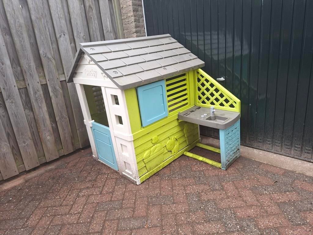 Smoby Speelhuisje met Keuken - Gebruikt, Kinderen en Baby's, Speelgoed | Buiten | Speelhuisjes, Ophalen