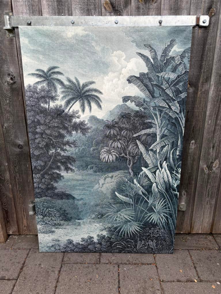 Oriëntaals buiten schilderij - Palmboom jungle, Antiek en Kunst, Kunst | Overige Kunst, Ophalen