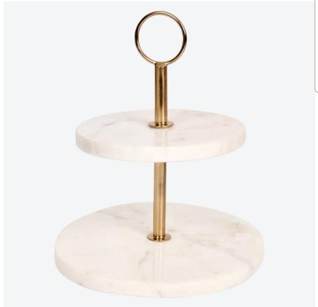 Luxe marmeren etagère met goudkleurig handvat, Ophalen