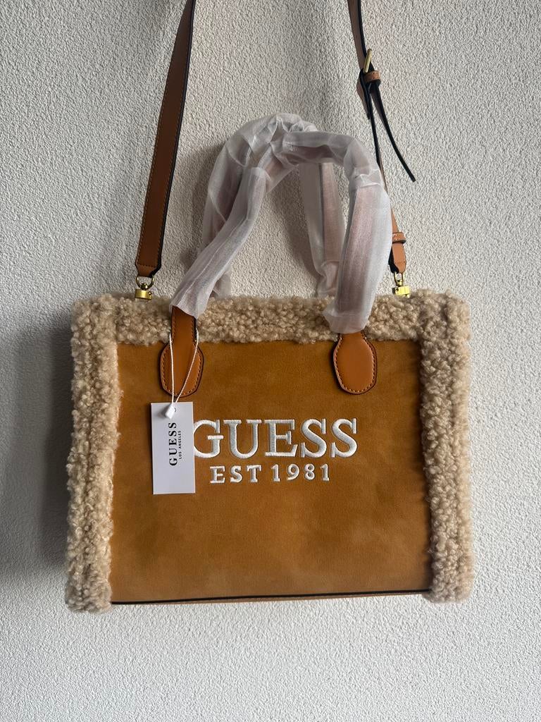 Guess bruine teddy tote schouder tas, Guess, Bruin, Schoudertasje, Guess
