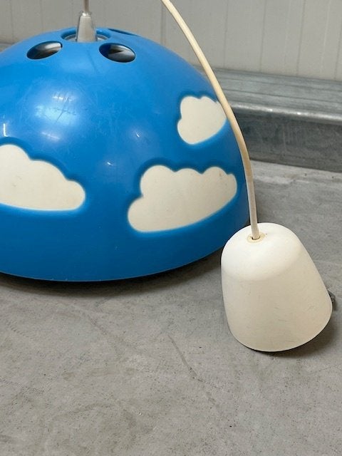 Skojig wolkenlamp Henrik Preutz jaren 90 hanglamp blauw, Huis en Inrichting, Kunststof, Gebruikt, Jaren 90, .