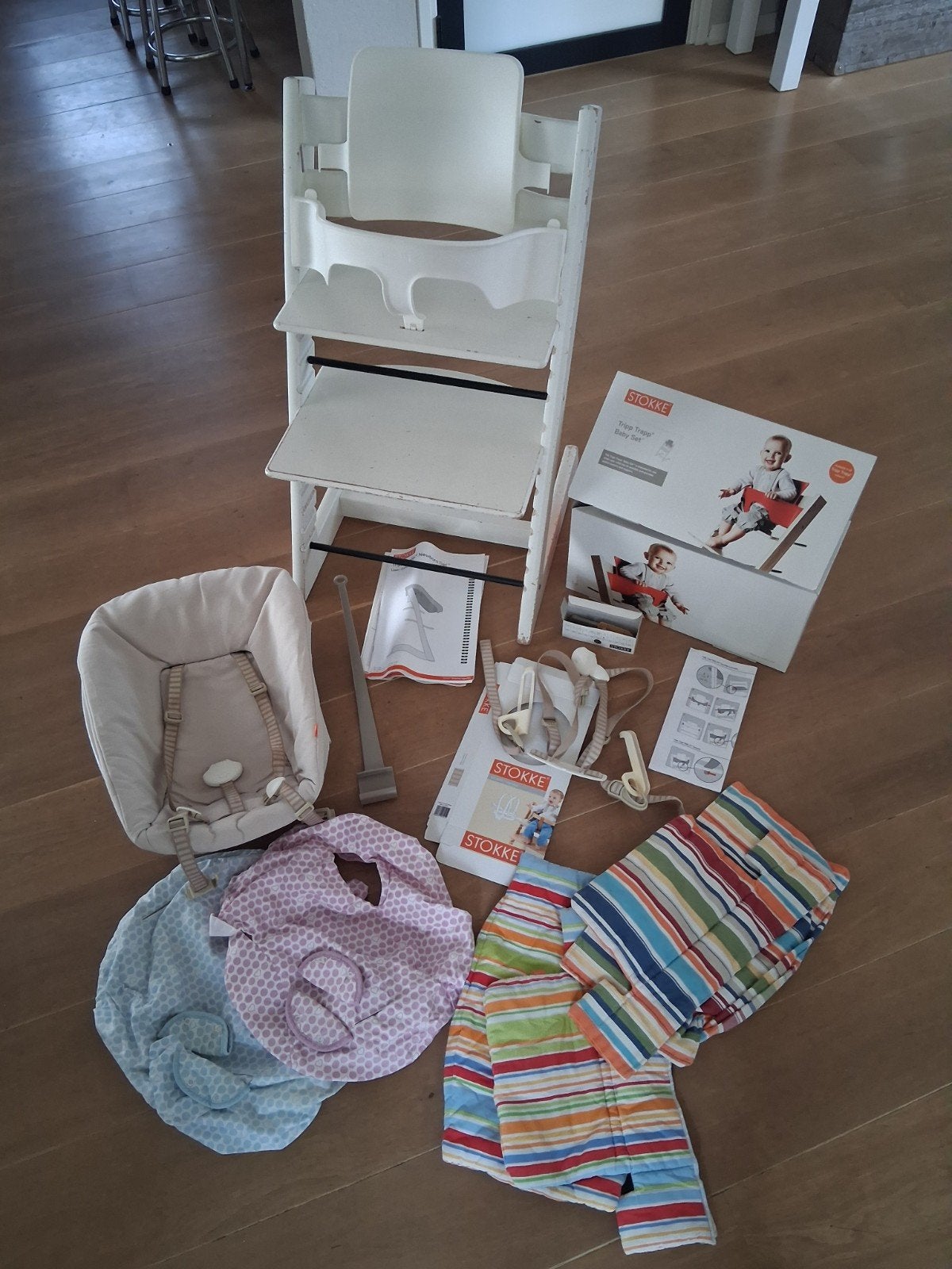 Stokke tripp trapp set, Kinderen en Baby's, Kinderstoelen, Ophalen, Gebruikt, Meegroeistoel