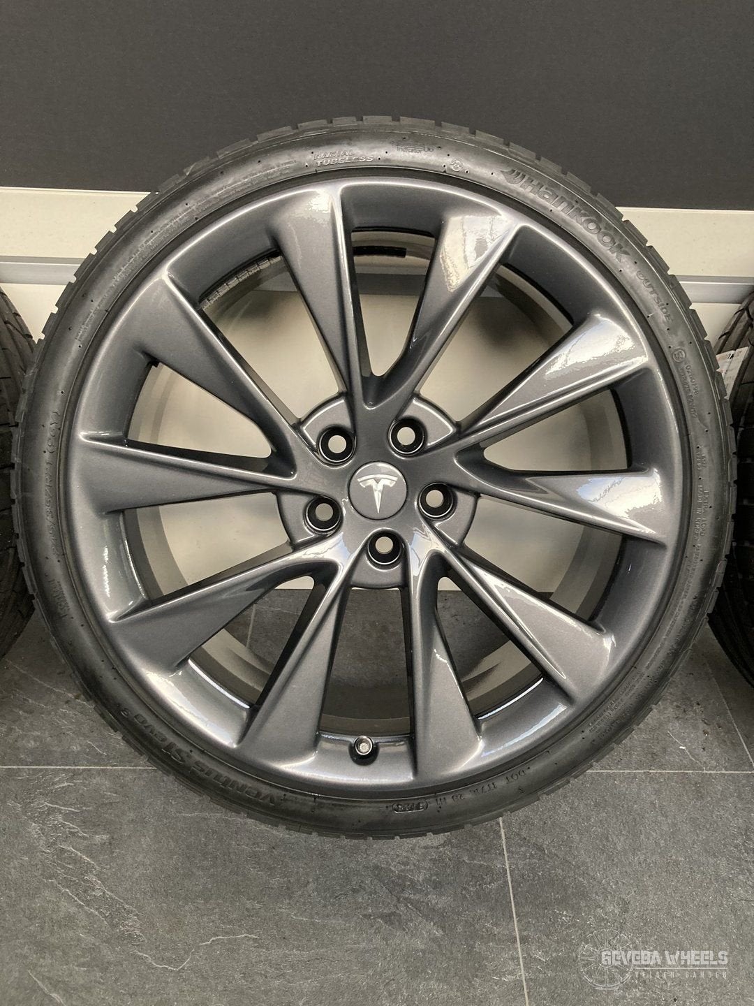 21” originele Tesla Model S Twin Turbine velgen + nwe banden, Auto-onderdelen, Banden en Velgen, -, -, Banden en Velgen, Zomerbanden