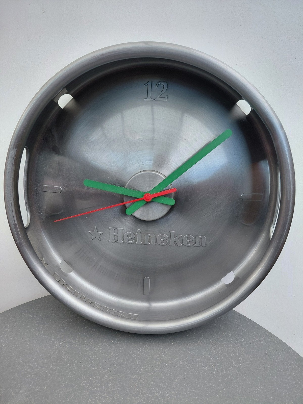 Heineken RVS bierfust klok, Ophalen, Reclamebord, Plaat of Schild, Heineken
