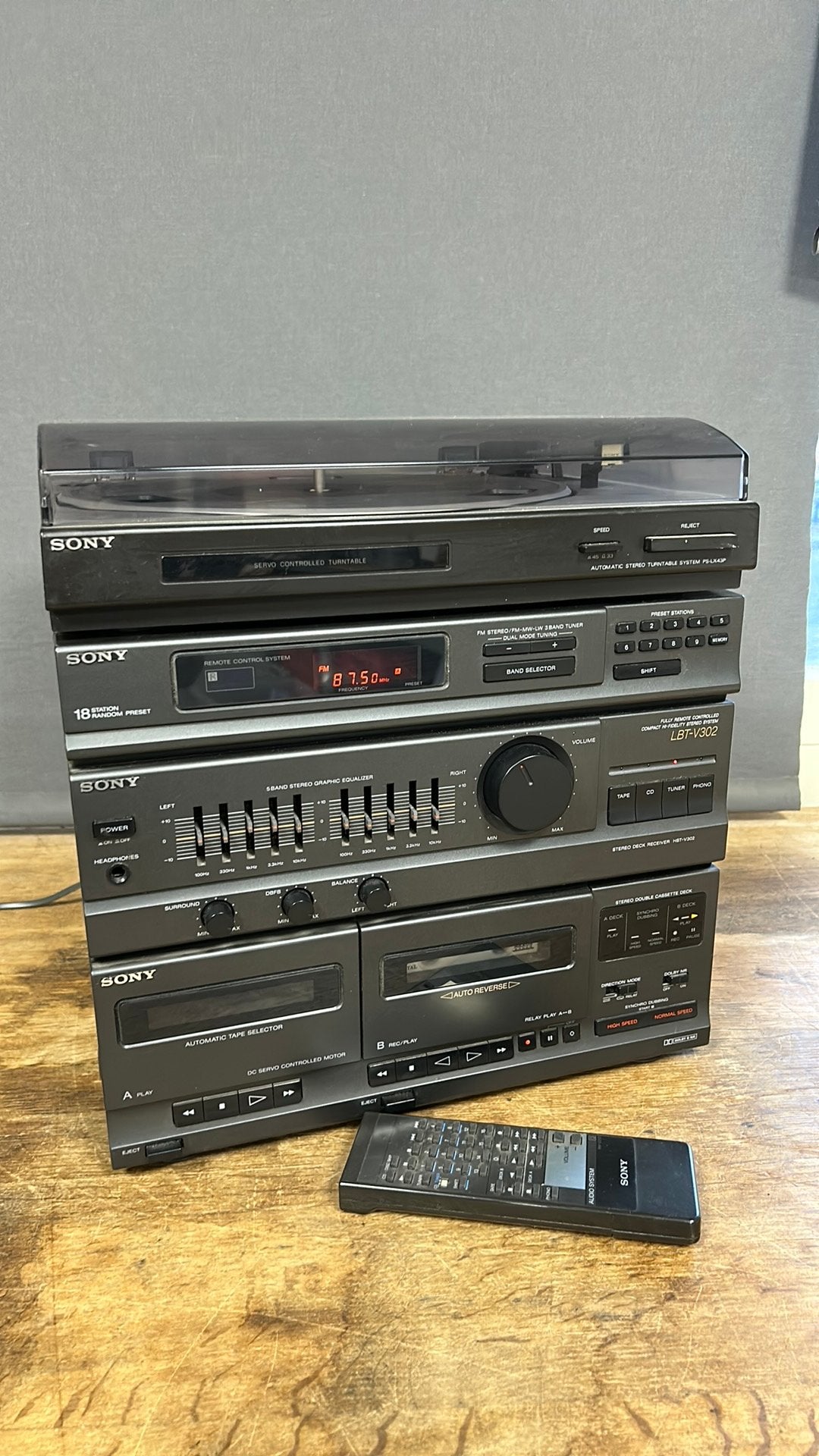 Sony stereo set / toren. Met platenspeler., Ophalen of Verzenden, Gebruikt, Sony