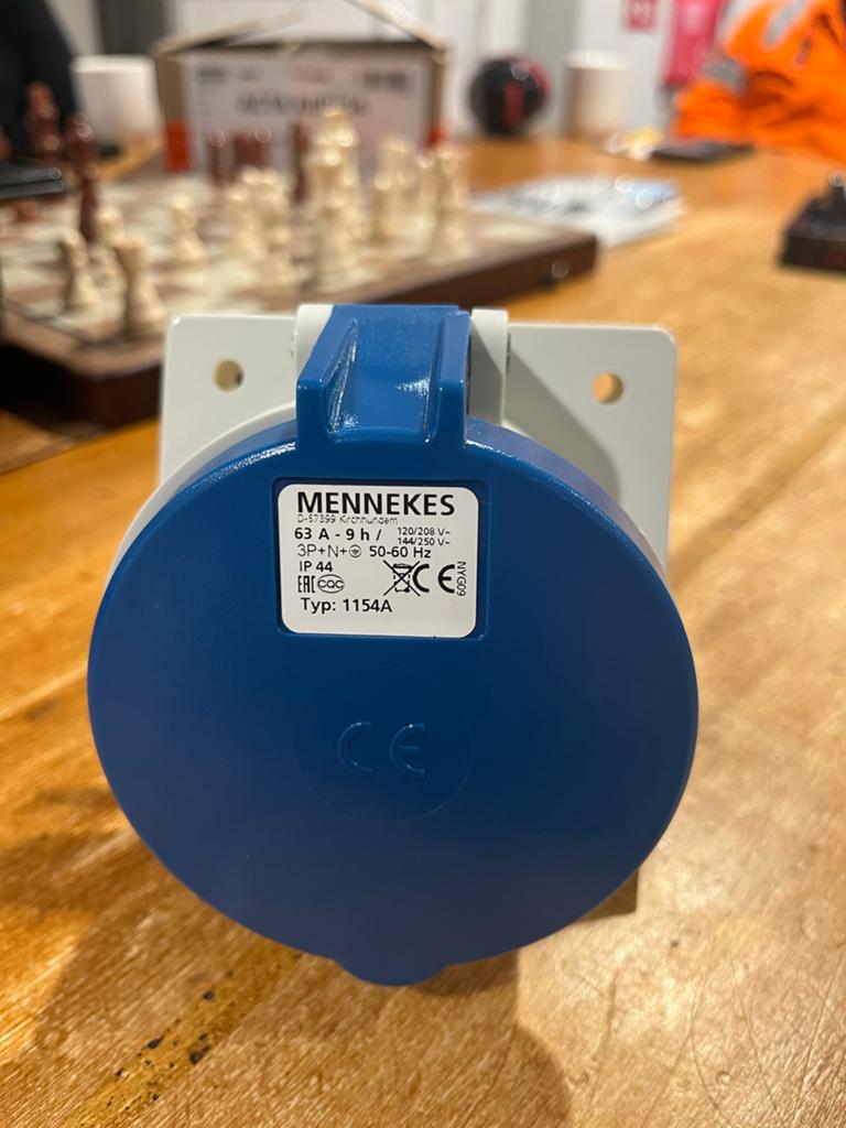 Mennekes CEE Wandcontactdoos 63A 5-polig 400V, Ophalen of Verzenden, Nieuw, Stopcontact