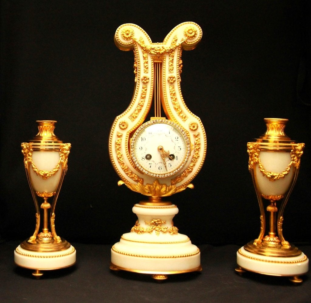 Lierpendule met coups/kandelaar, Ophalen of Verzenden
