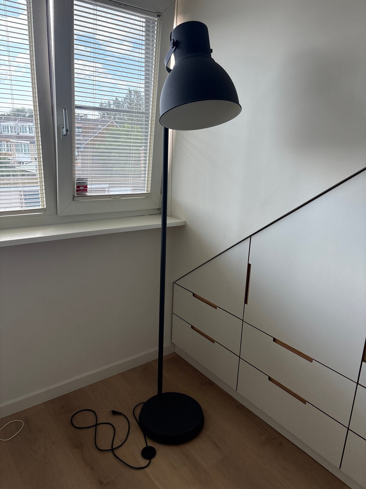 IKEA Hektar Vloerlamp - Donkergrijs, E27 fitting, Ophalen, Gebruikt, E27 (groot), Metaal
