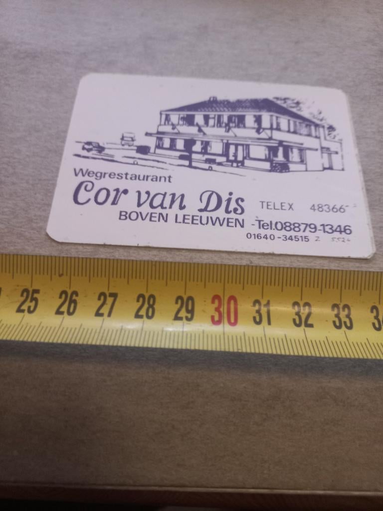 Wegrestaurant cor van dis boven leeuwen, Verzamelen, Ophalen of Verzenden, Zo goed als nieuw