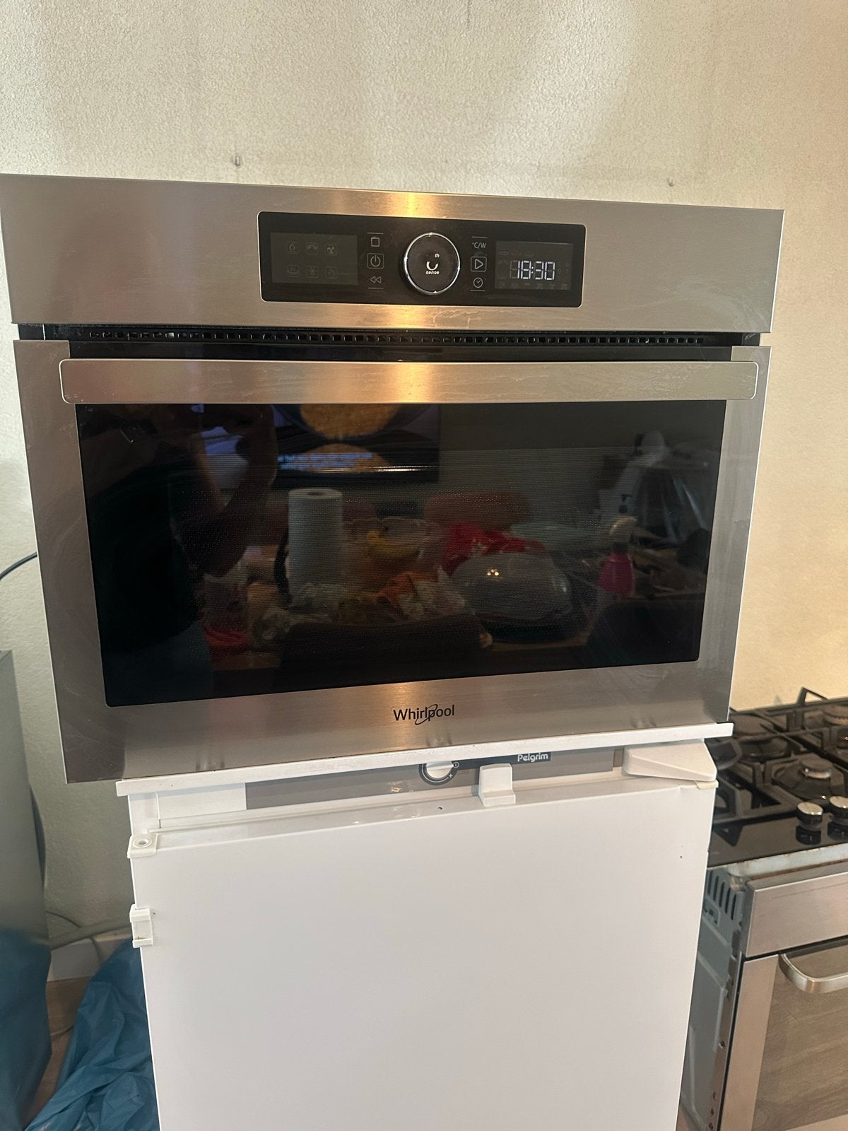 Whirlpool AMW 9605 Inbouw Combimagnetron met Draaiplateau, Ophalen, Combimagnetron, Gebruikt, 60 cm of meer