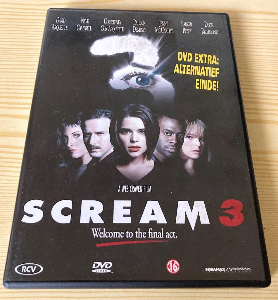 dvd Scream 3 (horror van regisseur Wes Craven), Vanaf 16 jaar, Ophalen, Zo goed als nieuw, Slasher