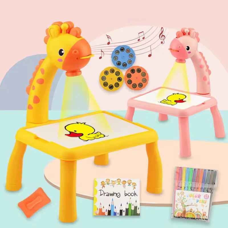 Nieuwe Giraffe Tekentafeltje met Projector. Geel of roze., Ophalen of Verzenden, Nieuw