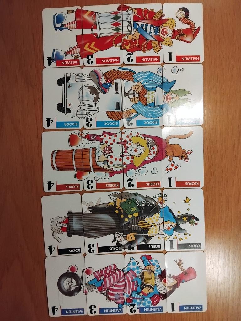 Vintage Clowns Kwartetspel van Fleuri - clown kwartet, Verzamelen, Speelkaarten, Jokers en Kwartetten, Ophalen of Verzenden, Gebruikt