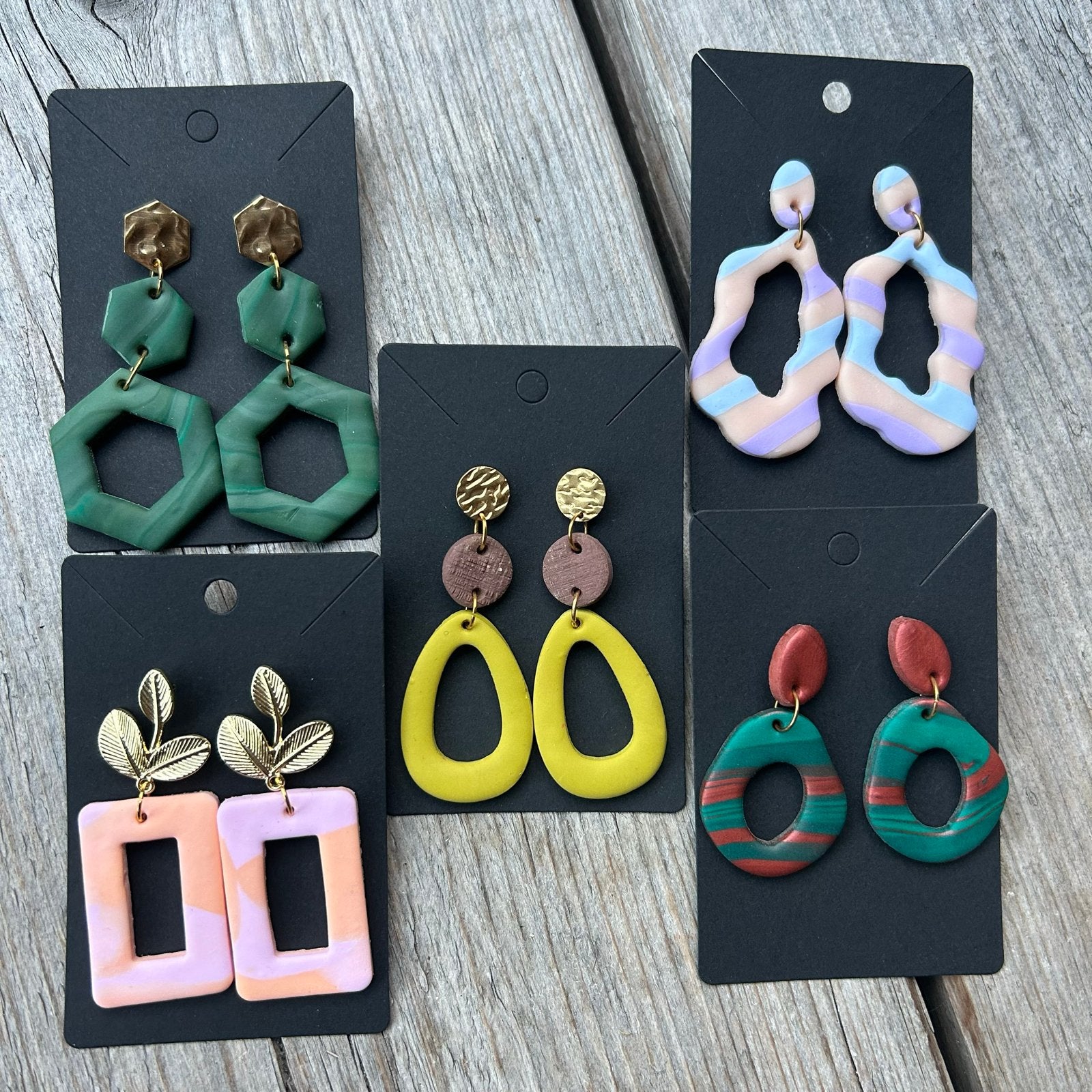 5 Paar Kleurrijke Handgemaakte Oorbellen, Overige materialen, Hangers, Overige kleuren, Verzenden