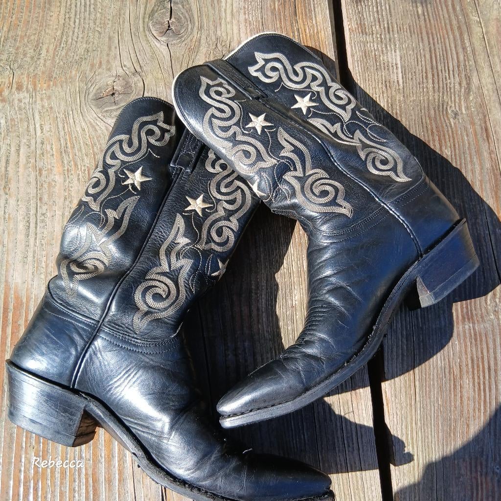 Lucchese cowboyboots 40 dames, Hoge laarzen, Zwart, Ophalen of Verzenden, Lucchese