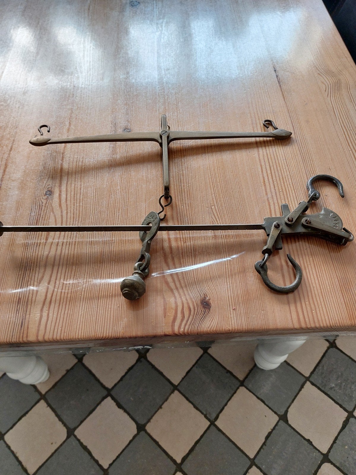 Antieke balansweegschaal - koper/messing, Ophalen of Verzenden