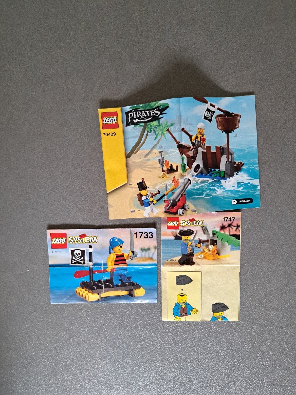 LEGO Pirates sets 1733, 1747 en 70409, Kinderen en Baby's, Speelgoed | Duplo en Lego, Gebruikt, Lego, Complete set, Inclusief instructies