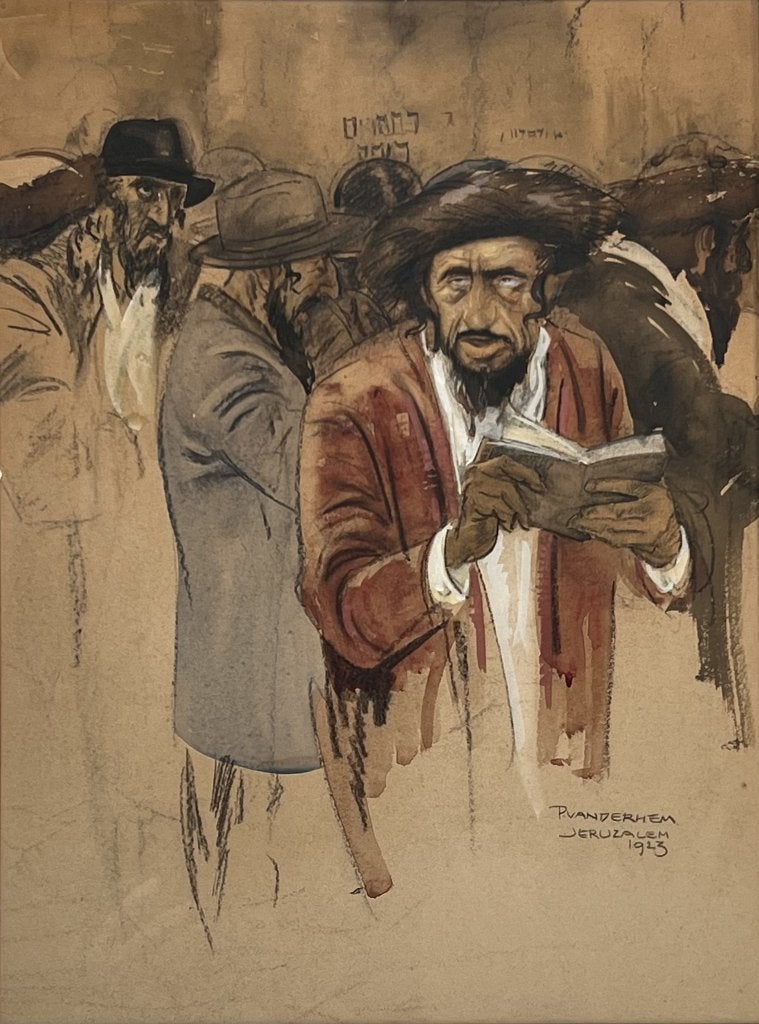506. 'Joden bij de Klaagmuur in Jeruzalem', 1923, Ophalen of Verzenden