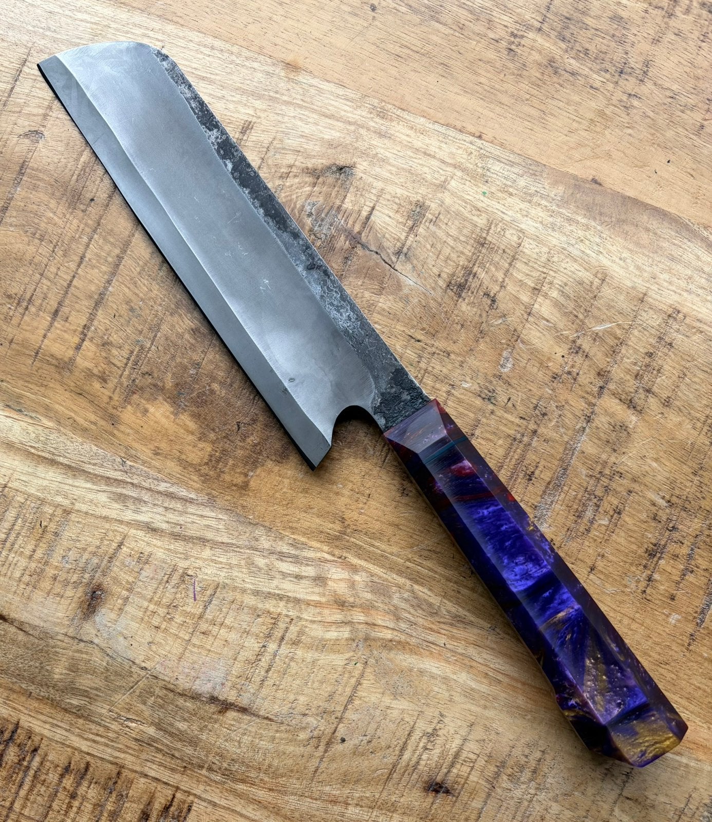 Kiritsuke Japans mes 20 cm | Custom resin handvat | Uniek, Ophalen of Verzenden, Zo goed als nieuw