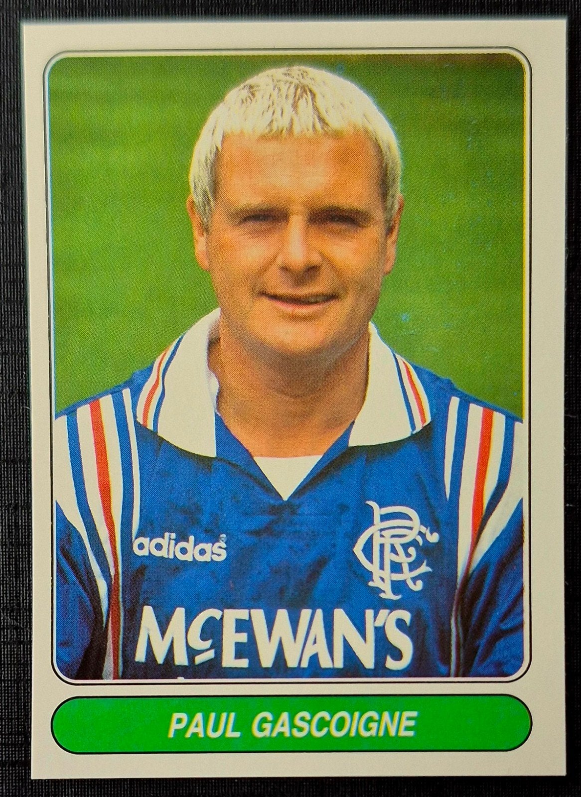 Panini sticker Paul Gascoigne - Glasgow Rangers FC, 1997, Ophalen of Verzenden, Zo goed als nieuw, Buitenlandse clubs, Poster, Plaatje of Sticker