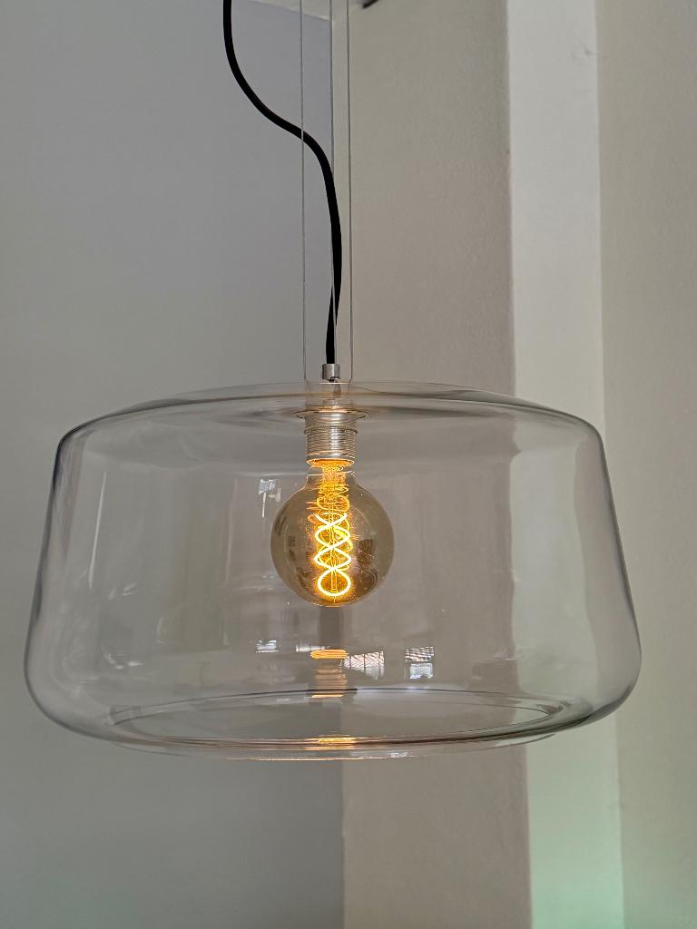 Surbo 45 cm glazen lampenkap, Huis en Inrichting, Lampen | Lampenkappen, Ophalen, Overige kleuren, Rond, Zo goed als nieuw