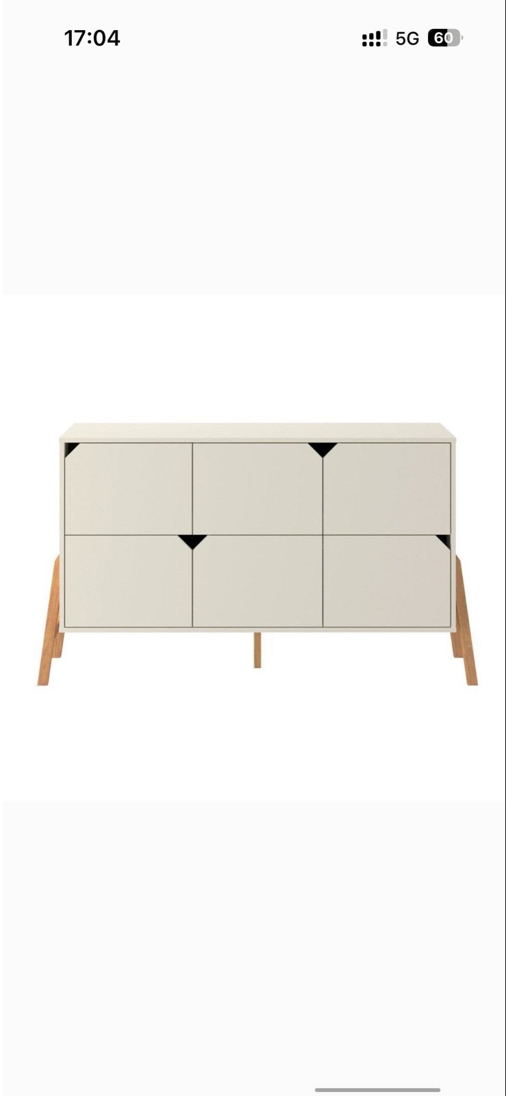 Stijlvol dressoir met 6 deuren en houten poten, 100 tot 150 cm, Nieuw, Ophalen of Verzenden, 25 tot 50 cm