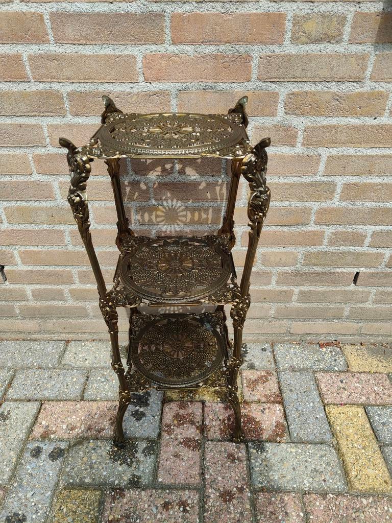 Vintage Hollywood Regency Stijl Messing Tafel, Ophalen of Verzenden