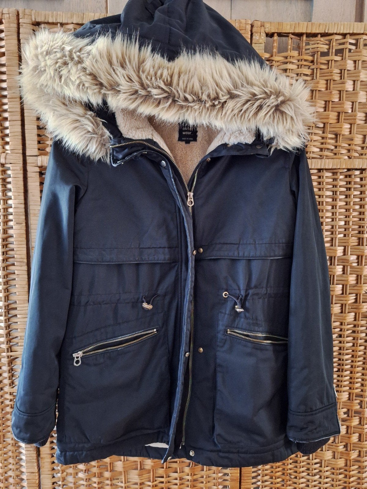 ZARA  jas met teddy Outer WEAR  M, Ophalen of Verzenden, Zo goed als nieuw, Zwart