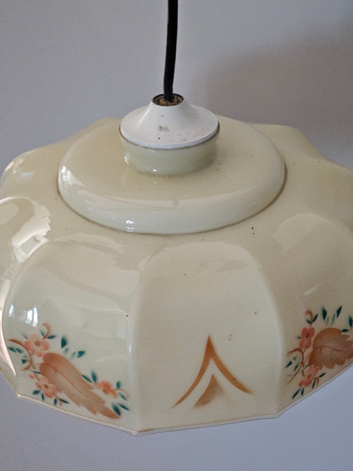 Antieke glazen hanglamp, Ophalen of Verzenden