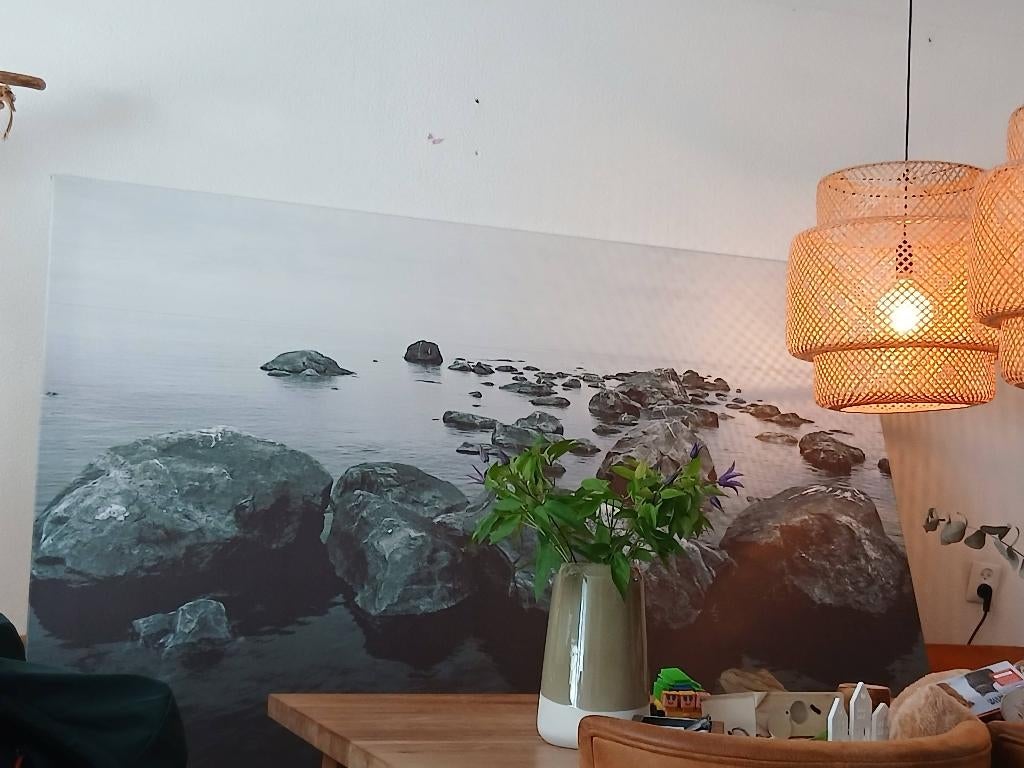 Prachtig canvas doek rotsen stenen Ikea, Ophalen, Overige materialen, Gebruikt, 125 cm of meer
