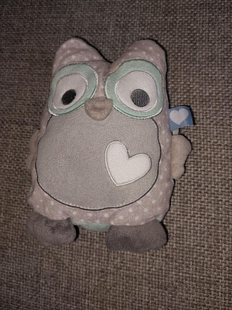 Knuffel uil Tiamo mintgroen en grijs, Overige typen, Ophalen of Verzenden, Zo goed als nieuw, Tiamo