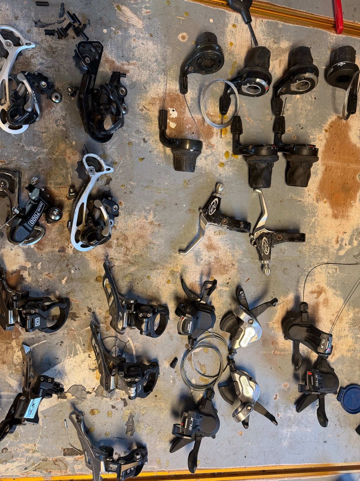 Partij SRAM & Shimano shifters, derailleurs en sturen, Ophalen of Verzenden, Gebruikt, Mountainbike, Derailleur of Ketting