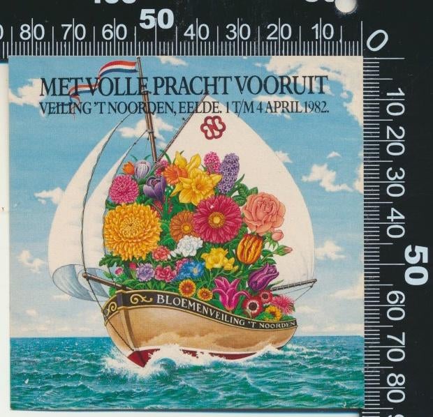 Sticker: Bloemenveiling Het Noorden 1982 - Eelde, Ophalen of Verzenden, Zo goed als nieuw, Bedrijf of Vereniging