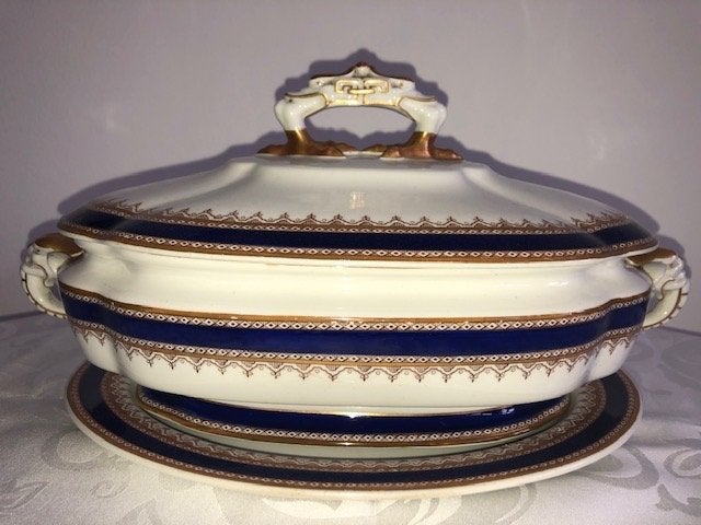 4 delig Royal Worcester Vitreous terrine en 3 schalen., Ophalen of Verzenden