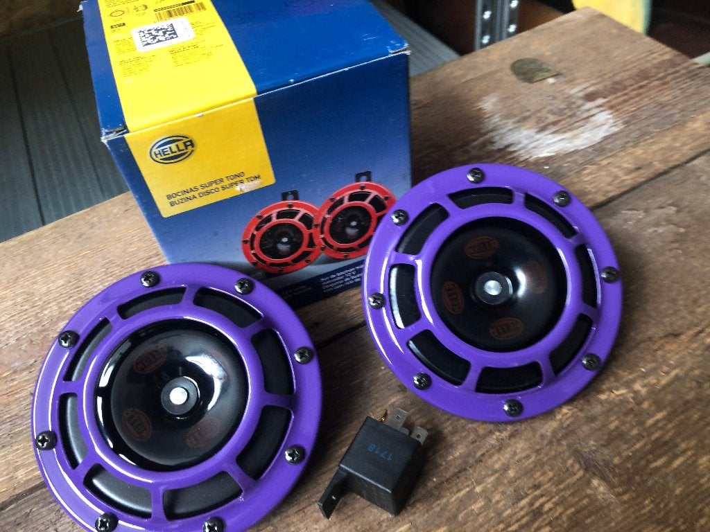 Hella Supertone 118db Claxon set (paars purple), Auto diversen, Ophalen of Verzenden