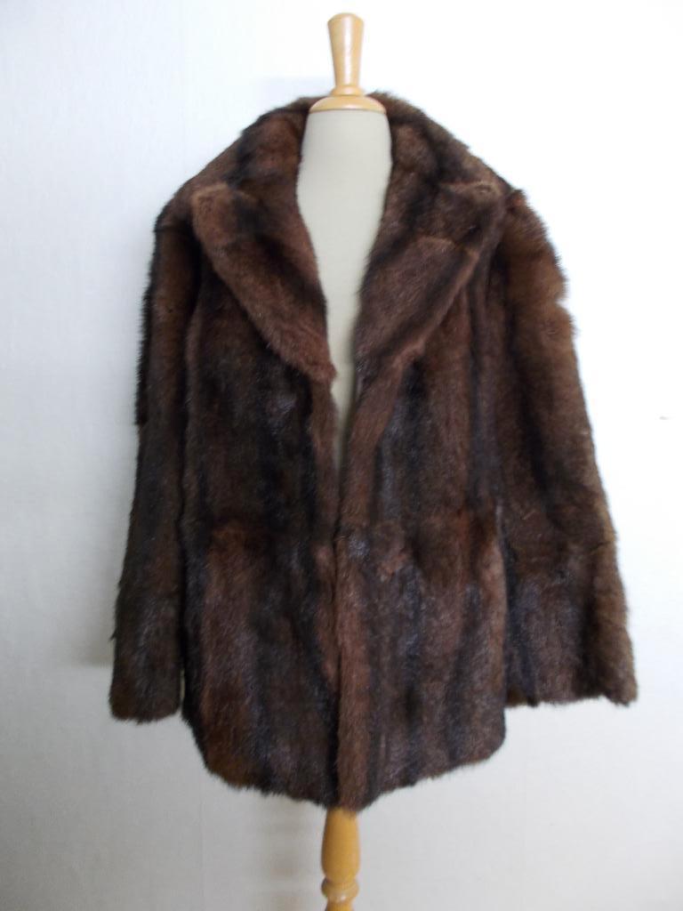 Bruin/zwarte mooie echte bontjas! M/L, Verzenden, Zo goed als nieuw, Maat 38/40 (M), Bruin